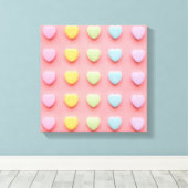 Toile Portrait de Coeurs de bonbons (Insitu (Plancher de Bois))