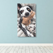Toile Portrait de compagnie animalier de chien (Insitu (Plancher de Bois))