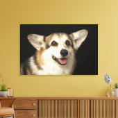 Toile Portrait de Corgi noir, marron et blanc (Insitu(Salon))