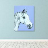 Toile Portrait de crayon arabe de cheval sur Arrière - p (Insitu (Plancher de Bois))