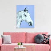 Toile Portrait de crayon arabe de cheval sur Arrière - p (Insitu(Salon))
