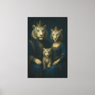 Toile Portrait de famille du Tigre Blanc Royal – Majestu