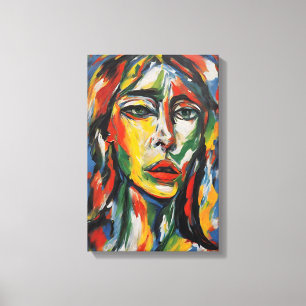 Toile Portrait de femme Abstraite, expressionniste dynam