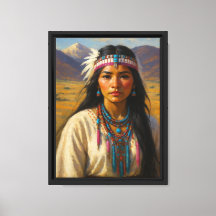 Portrait de femme autochtone avec des perles de tr