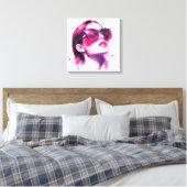 Toile Portrait de femme de mode chic aquarelle (Insitu(Chambre))