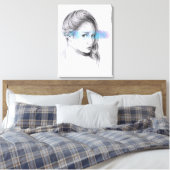 Toile Portrait de fille au crayon dessin d'art (Insitu(Chambre))