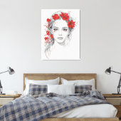 Toile Portrait de fille de fleurs (Insitu(Chambre))