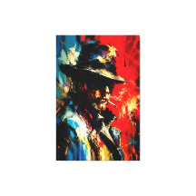 Portrait de gangster abstrait de style vintage