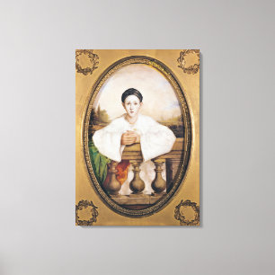 Toile Portrait de Gaspard Deburau sous le nom de Pierrot
