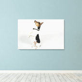 Toile Portrait de Jack Russell chien assis sur son (Insitu (Plancher de Bois))