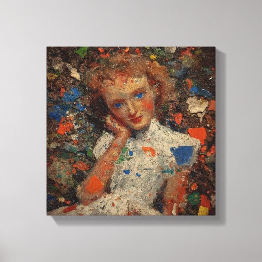 Toile Portrait de jeune fille pensive | expressionnisme (Recto)