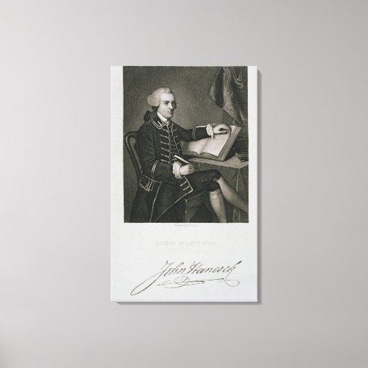 Toile Portrait de John Hancock, gravé par John B. Forr (Recto)