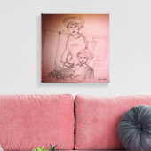 Toile portrait de la mère et de la fille (Insitu(Salon))