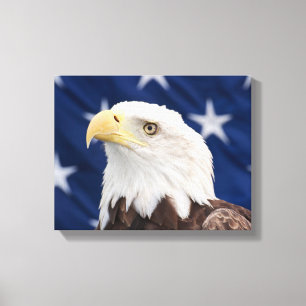 Toile Portrait de l'aigle chauve avec étoiles