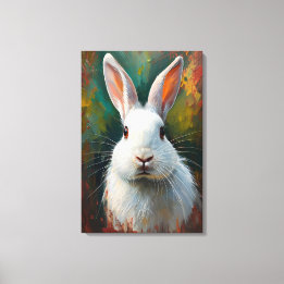 Toile Portrait de lapin artistique - Peinture à l'huile
