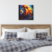 Toile Portrait de lion de faune cosmique abstrait (Insitu(Chambre))