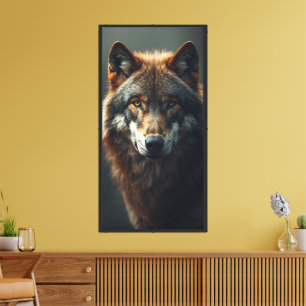 Toile Portrait de Loup Majestueux Force & Confiance Roya