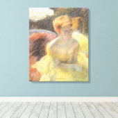 Toile Portrait de Lydia à l'Opéra par Mary Cassatt (Insitu (Plancher de Bois))