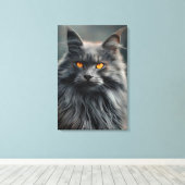 Toile Portrait de majestueux chat à longs poils (Insitu (Plancher de Bois))