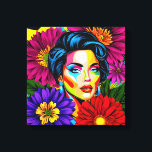 Toile Portrait de Pop Art<br><div class="desc">Portrait d'art pop,  brillant,  dynamique</div>