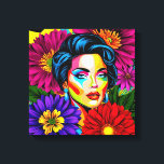 Toile Portrait de Pop Art<br><div class="desc">Portrait d'art pop,  brillant,  dynamique</div>