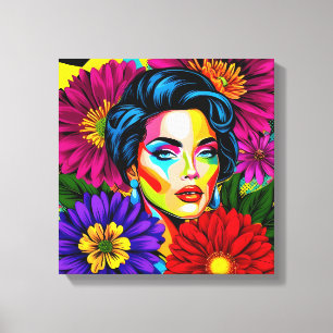 Toile Portrait de Pop Art