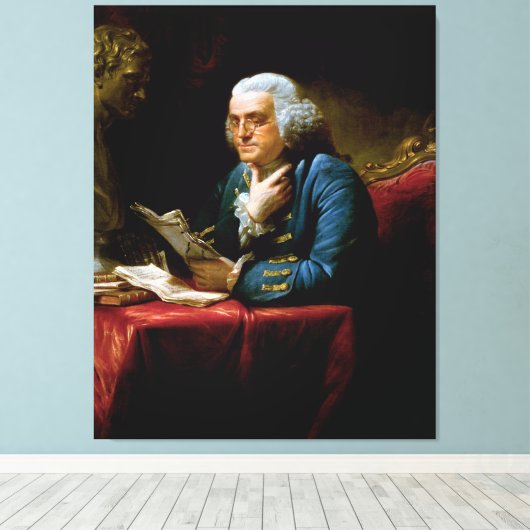 Toile Portrait de pouce, Benjamin Franklin Père fondateu (Insitu (Plancher de Bois))