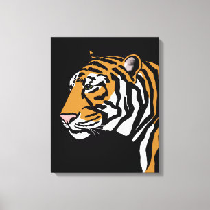 Toile Portrait de profil de tigre