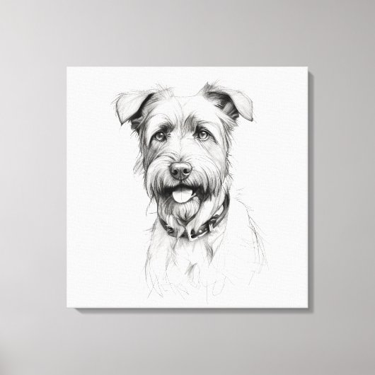 Toile Portrait de schnauzer au crayon (Recto)