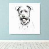 Toile Portrait de schnauzer au crayon (Insitu (Plancher de Bois))