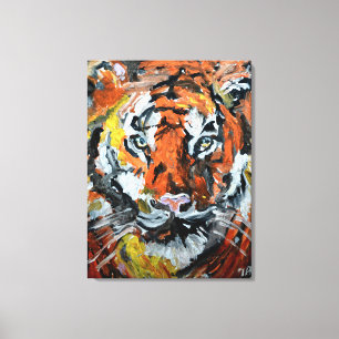 Toile Portrait de Tigre du Bengale Féroce
