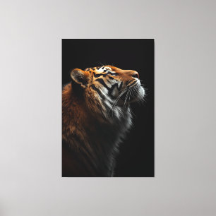 Toile Portrait de Tigre Majestueux, Force et Confiance R