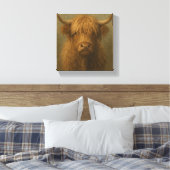 Toile Portrait de vache de Highland - Rustique ferme ani (Insitu(Chambre))