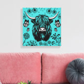 Toile Portrait de vache highlandaise écossaise (Insitu(Salon))