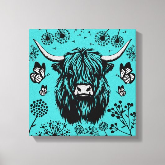 Toile Portrait de vache highlandaise écossaise (Recto)