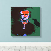 Toile Portrait d'Edgar Allan Poe Pop Art (Insitu (Plancher de Bois))