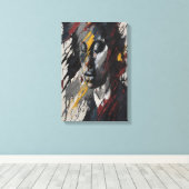 Toile Portrait d'Expressionnisme Abstrait Moderne Gras (Insitu (Plancher de Bois))