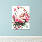 Toile Portrait d'oeillet d'une fille Art sacré (Insitu (Plancher de Bois))