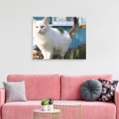 Toile Portrait du chat sur la clôture (Insitu(Salon))