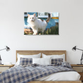 Toile Portrait du chat sur la clôture (Insitu(Chambre))