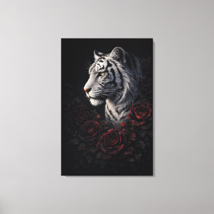 Toile Portrait du Tigre Blanc – Puissance calme et regar