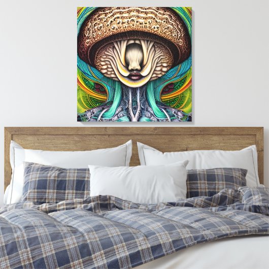 Toile Portrait d'un champignon avec des caractéristiques (Insitu(Chambre))