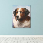 Toile Portrait D'Un Chien De Saint Bernhard (Insitu (Plancher de Bois))