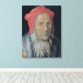 Toile Portrait d'un homme à poils dans un Casquette roug (Insitu (Plancher de Bois))