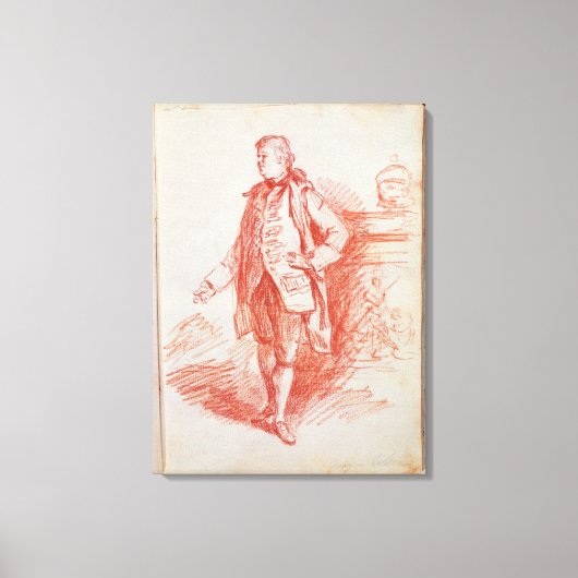 Toile Portrait d'un homme, appelé Edward Gibbon (1737-94 (Recto)