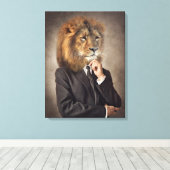 Toile Portrait d'un lion (Insitu (Plancher de Bois))