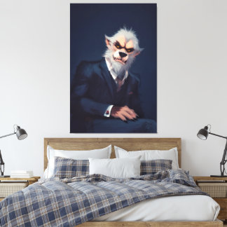 Toile Portrait d'un loup-garou en costume