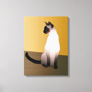 Toile Portrait d'un point de phoque Chat siamois