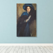 Toile Portrait d'une dame en bleu (Raimundo de Madrazo) (Insitu (Plancher de Bois))