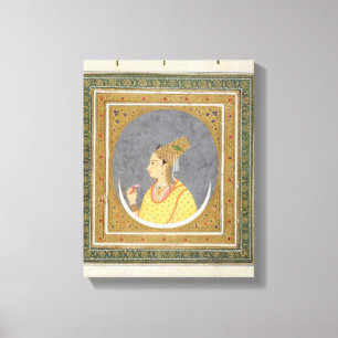 Toile Portrait d'une dame tenant un pétale de lotus, de